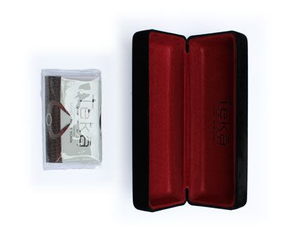 A photo of the case and cleaner for designer sunglasses included in a See Stylish box